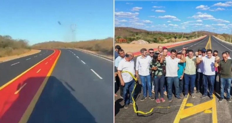 Ciclofaixa no meio da pista: governo inaugura trecho de rodovia após mudança para a latera